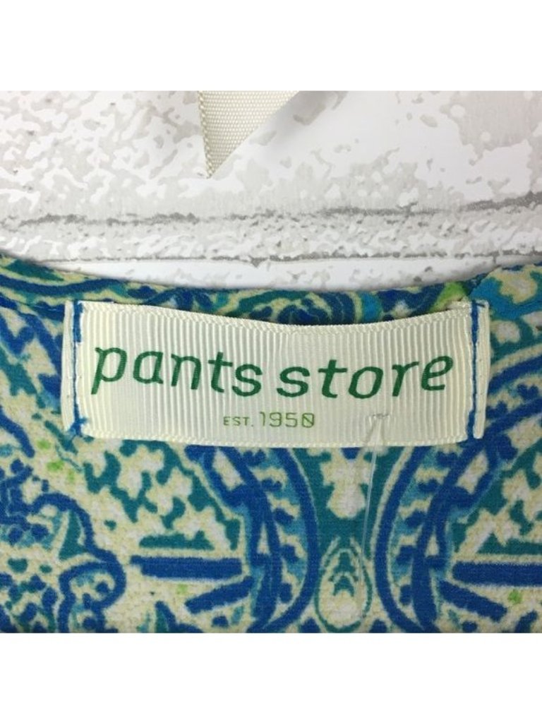 Blue & Green Patterned Sleeveless Tank Top By Pants Store S 97% Polyester 3% Spa — image 3 of 5